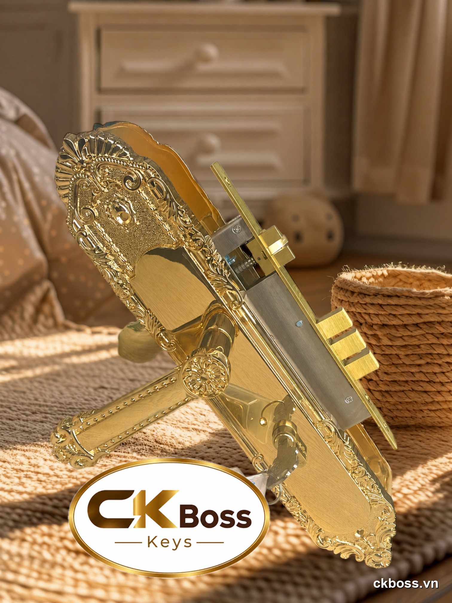 Khoá đồng tay gạt 39cm-24K