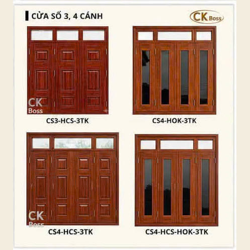 Mẫu cửa sổ 3–4 cánh