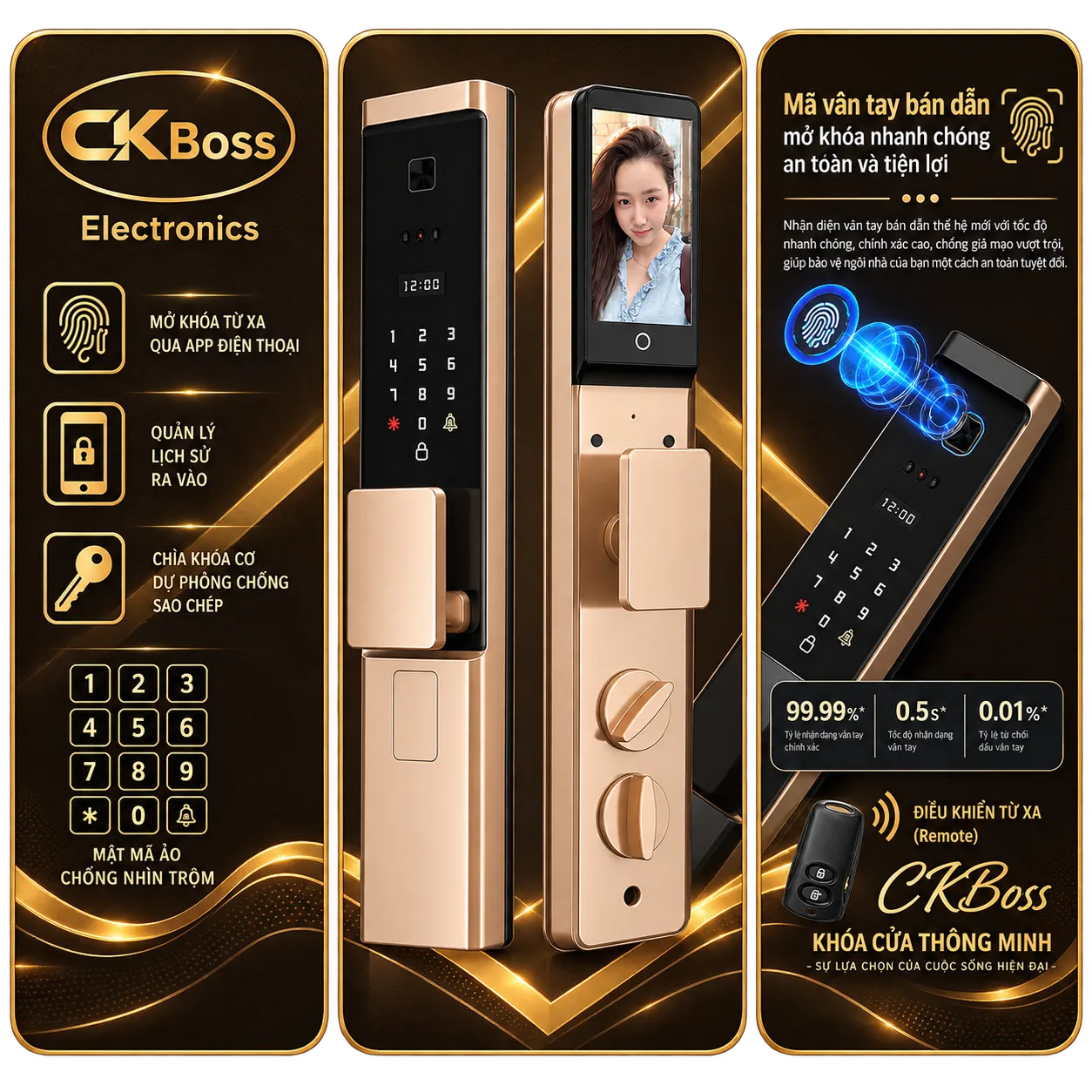 Khóa cửa thông minh CK BOSS – tính năng nổi bật